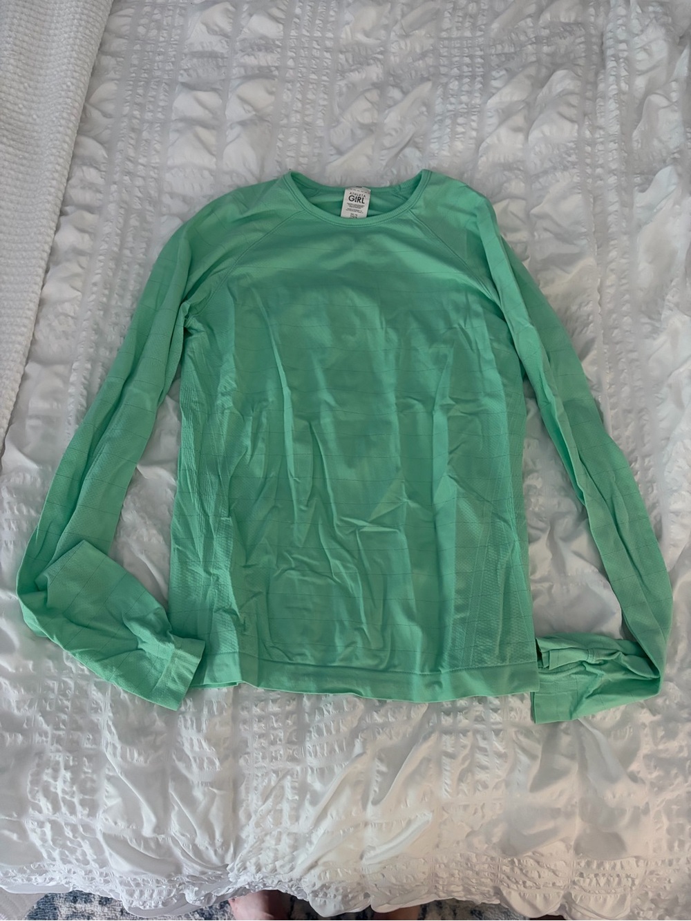 Athleta Girl Mint Green Performance Long Sleeve Top